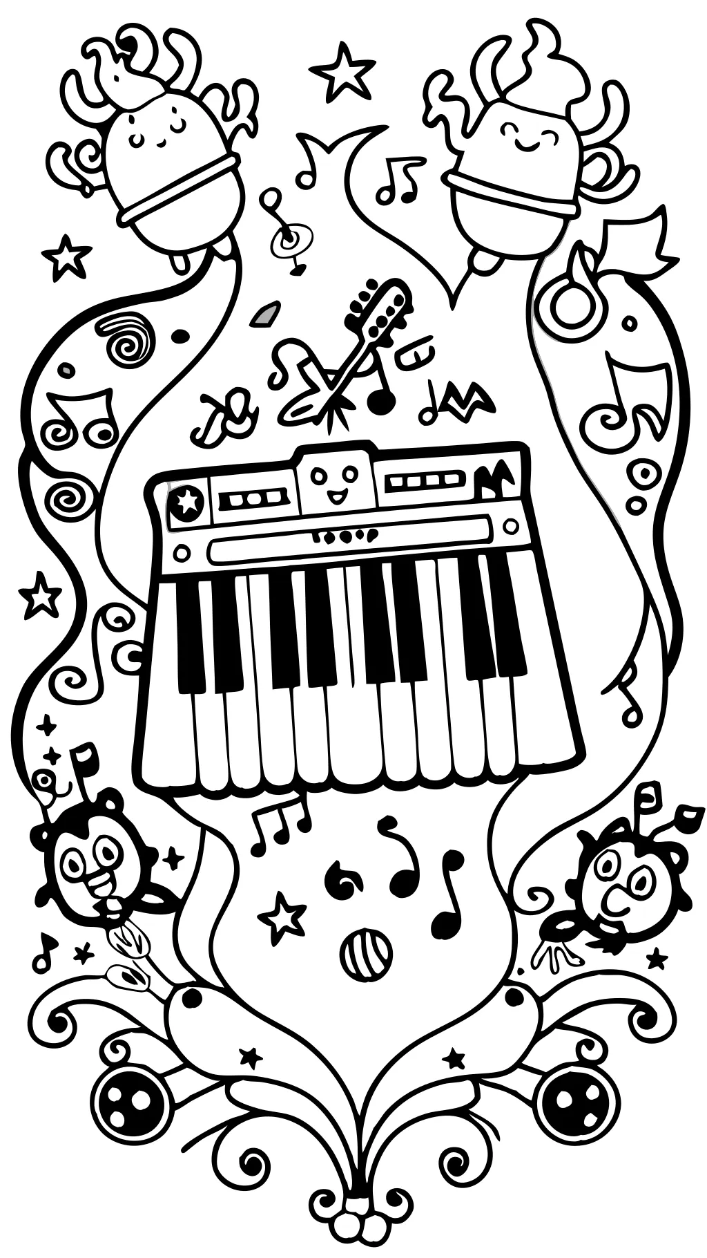 keyboard coloring page